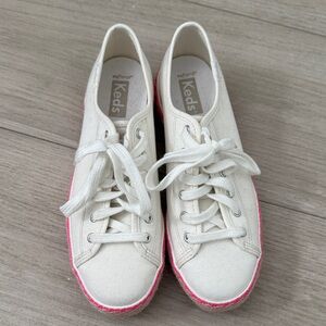 Keds Women's Cream and Pink Sneakers